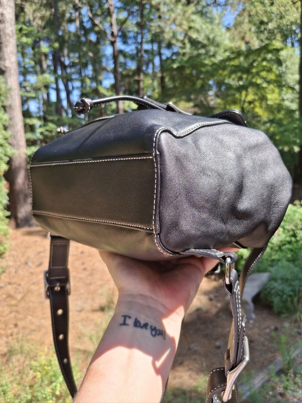 Vintage 2004 Coach Black Leather Legacy Backpack Daypack #9569 - Picture 9 of 15